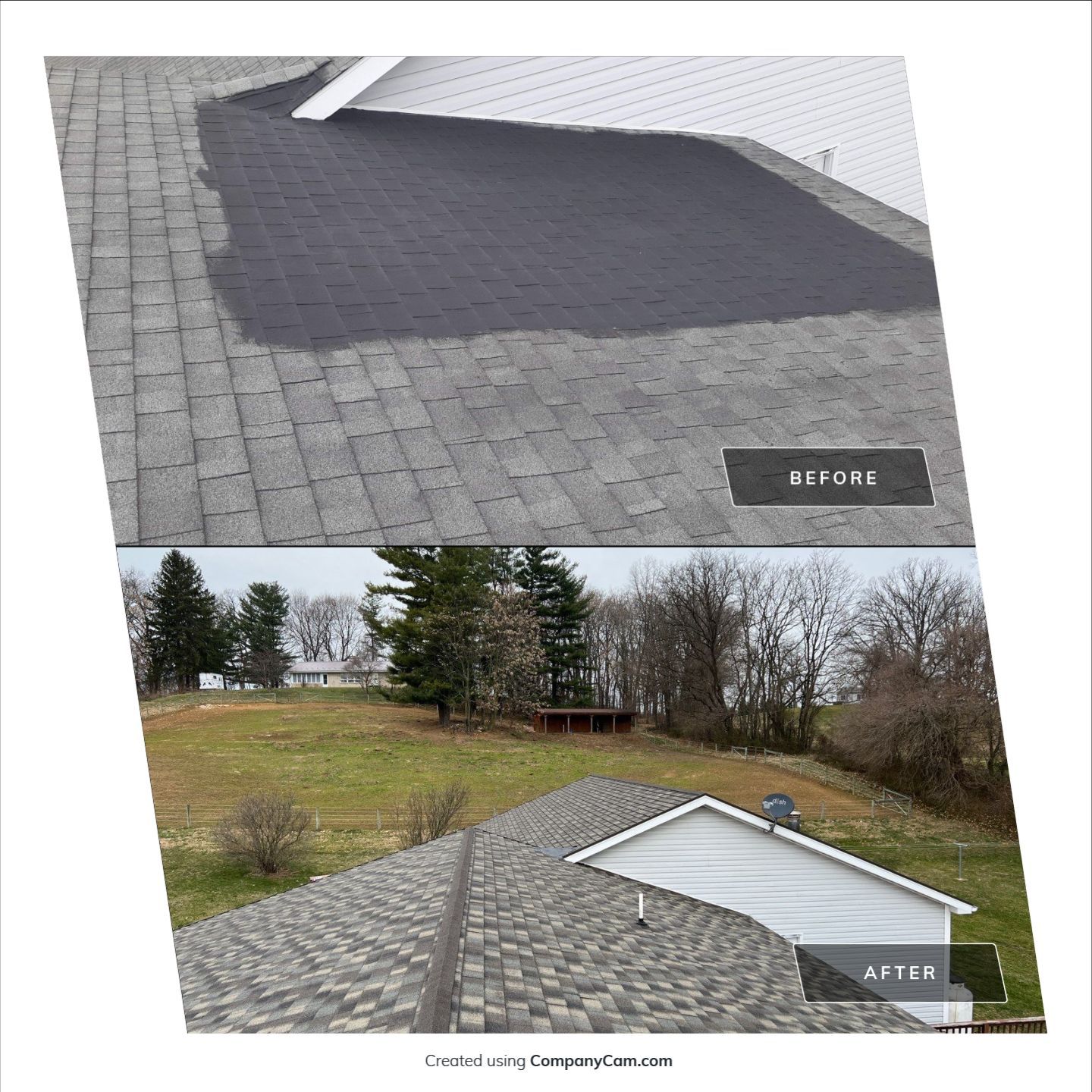 Before and After with new shingles